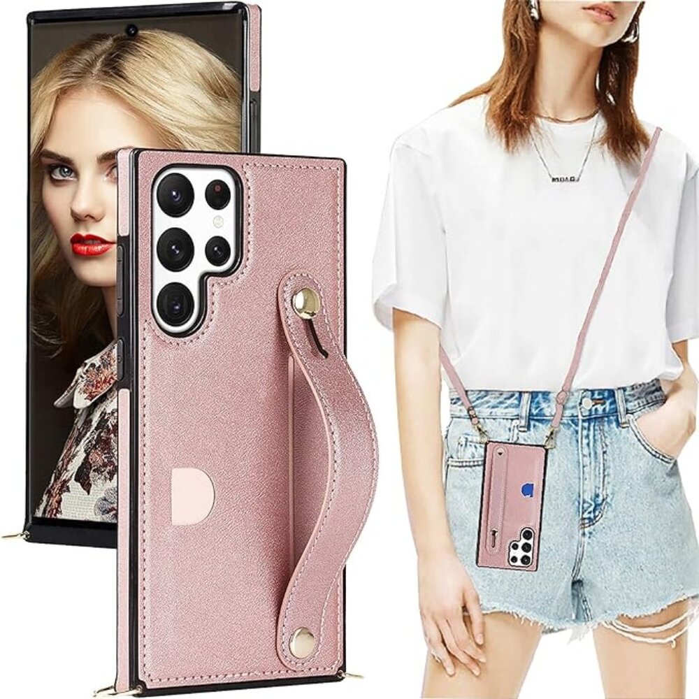 Crossbody Lanyard Case for Samsung Galaxy S23 Ultra (Not S23) with Card Holder